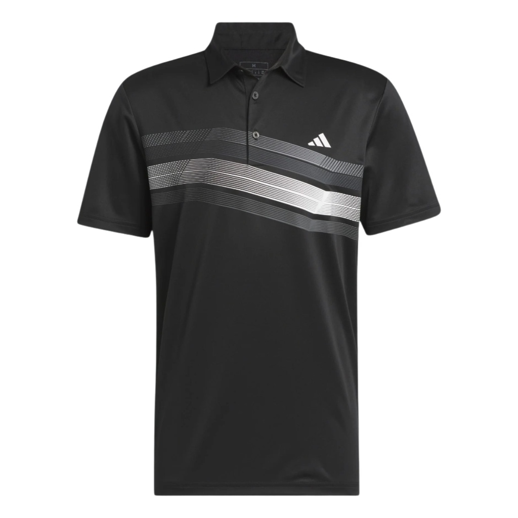 [IX2018S] Adidas Mens Golf Shirts | Core Chest Stripe | Black (S)