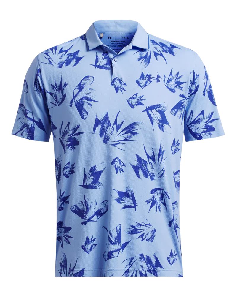 [1377365465M] Under Armour Mens Golf Shirt | Iso-Chill Edge | Blue (M)