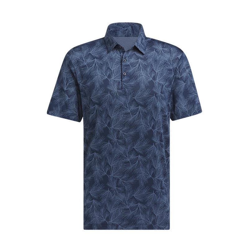 Adidas Mens Golf Shirt | Pine Print | Navy