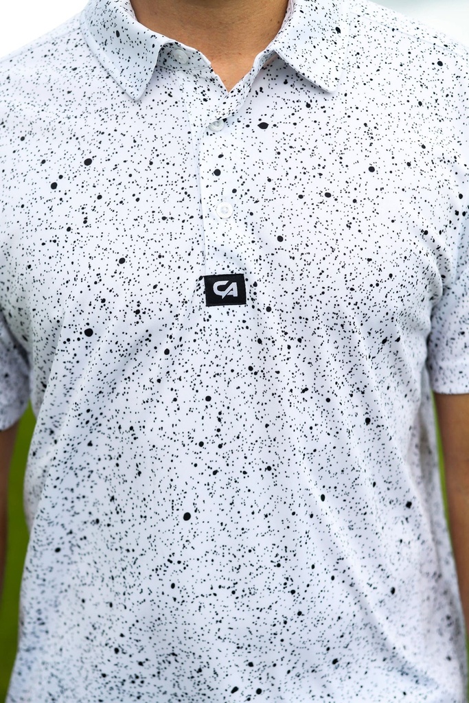 Custom Apparel Mens Funky Golf Shirt | Ink Splatter