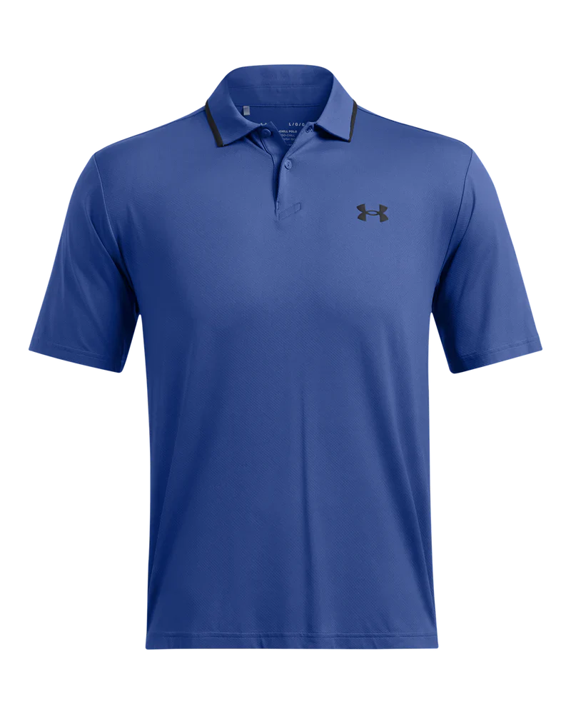 [1377364M] Under Armour Mens Golf Shirt | Iso-Chill | Blue (M)