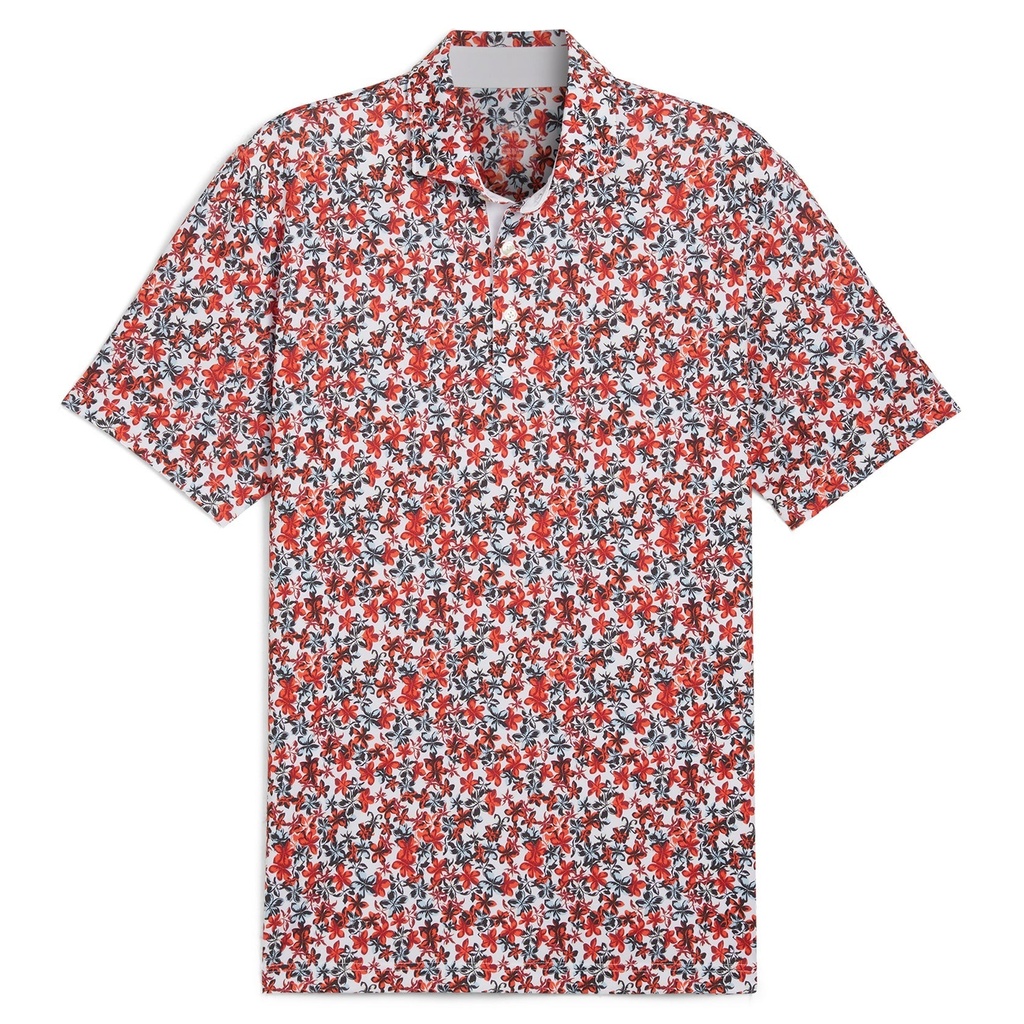 Puma Mens Golf Shirt | Mattr Lillie | Red-Silver Sky