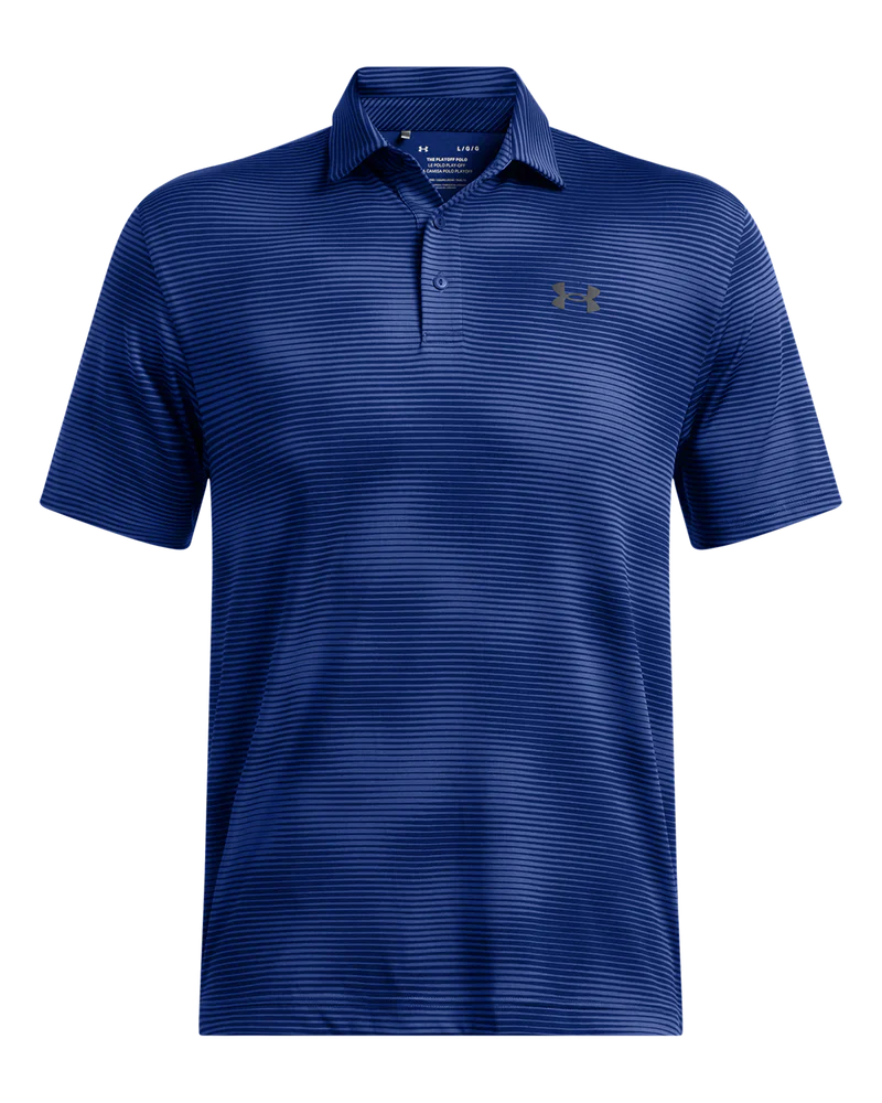 [1378677419S] Under Armour Mens Golf Polo | 3.0 Printed Polo | Navy-Blue (S)