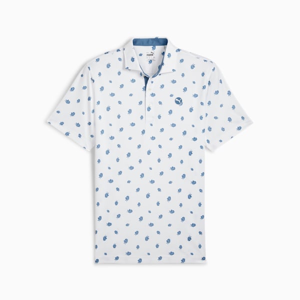 [62699402S] Puma Mens Golf Shirt | Love Birdies | White-Navy (S)