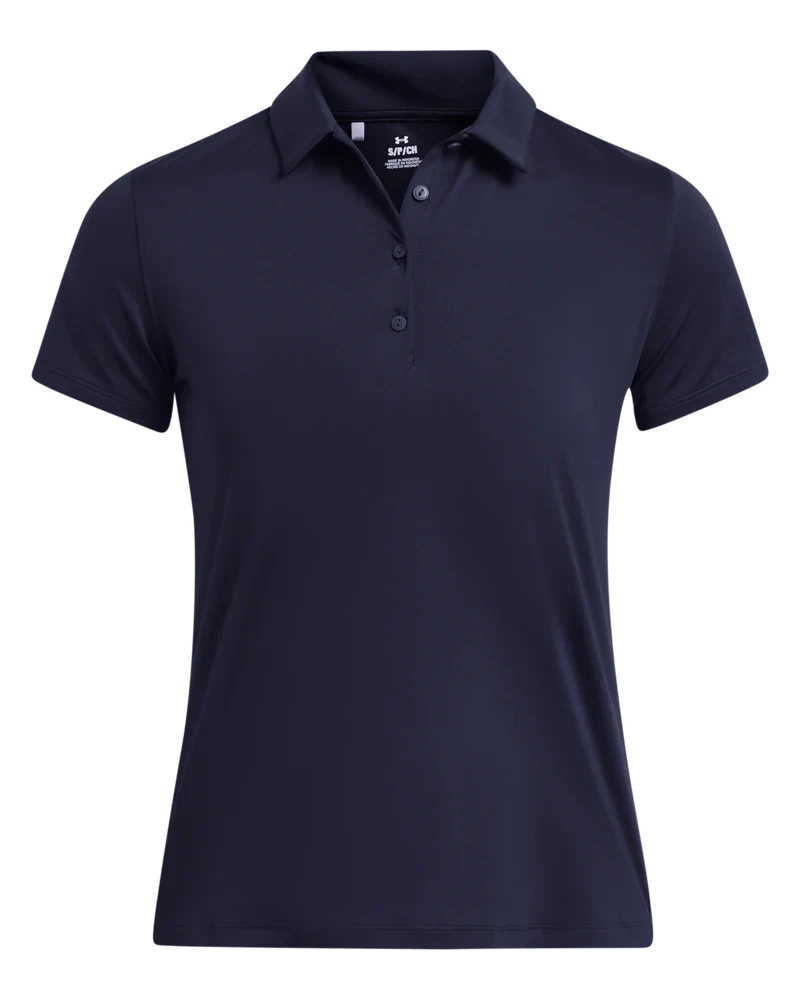 [1383612410S] Under Armour Womens Golf Shirt | Playoff SS | Navy (S)