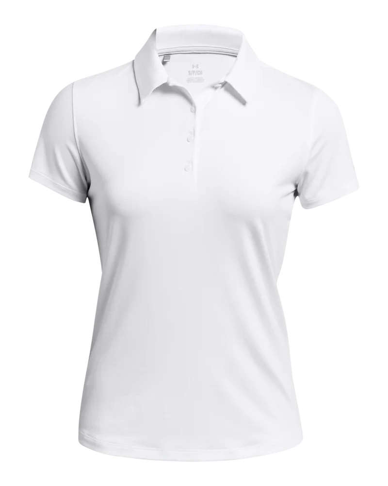 [1383612100S] Under Armour Womens Golf Shirt | Playoff SS | White (S)