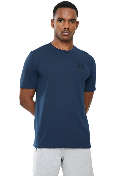 [1326799108S] Under Armour Mens Golf Shirt | Sportstyle Logo LC SS (Navy, S)