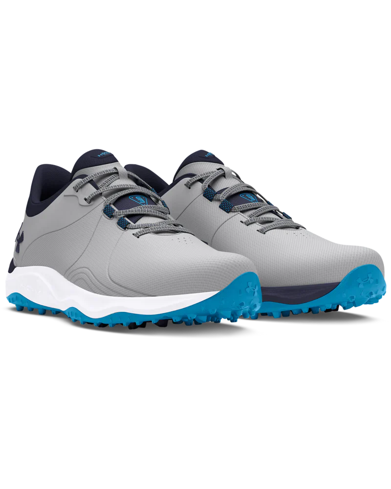 [3026921102] Under Armour Mens Golf Shoes | Pro SL Wide (Grey/Blue, 8.5)