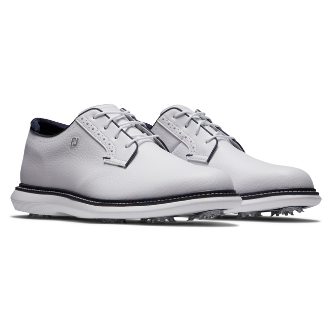 [57938070W] Footjoy Mens Golf Shoes | Traditions Blucher | White-Navy 7d (UK6)