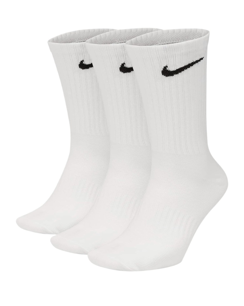 [07049] Nike Mens Socks | Lightweight Everyday | White-Black | 3 Pack (S)