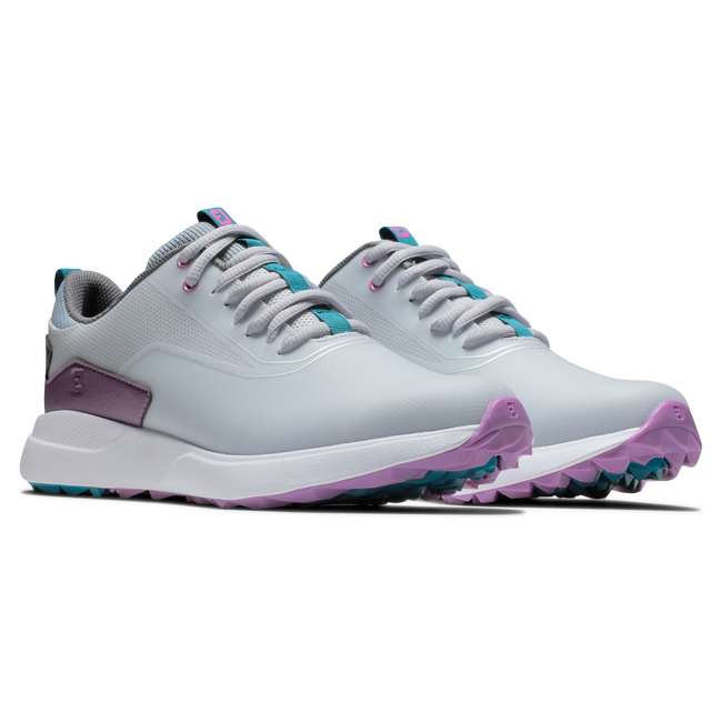 [99204060W] Footjoy Womens Golf Shoes | Performa | White-Blue-Pink 3d (UK4)