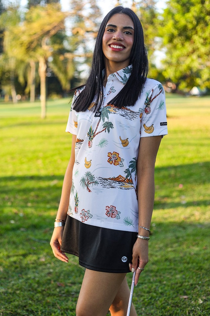Custom Apparel Womens Golf Shirts | Funky | Palm Tree Resort