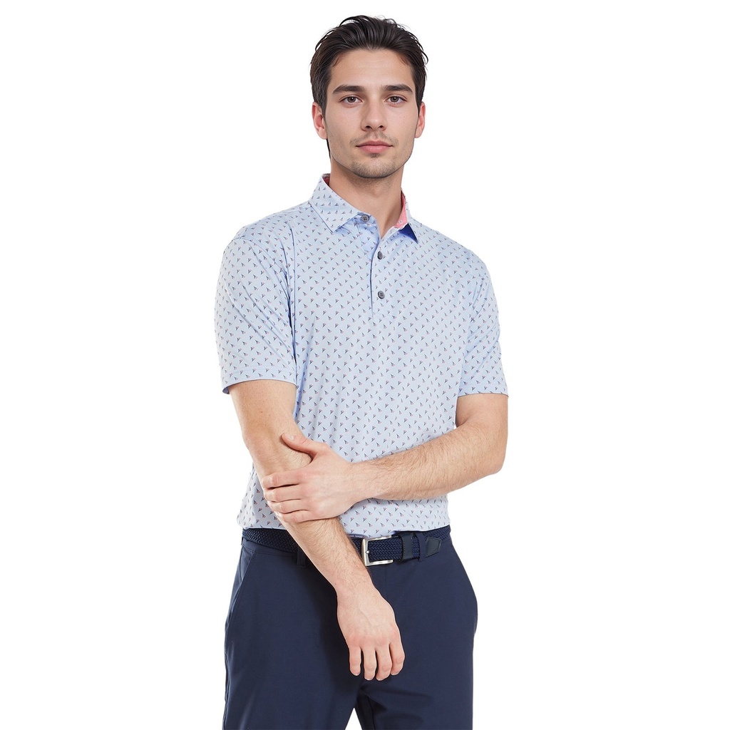 Footjoy Mens Golf Shirt | EU Flower Bud Foulard | Skyway