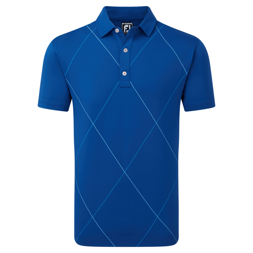 Footjoy Mens Golf Shirt | EU Raker Print | Deep Blue