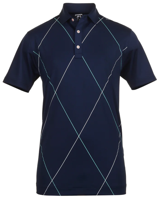 Footjoy Mens Golf Shirt | EU Raker Print | Navy