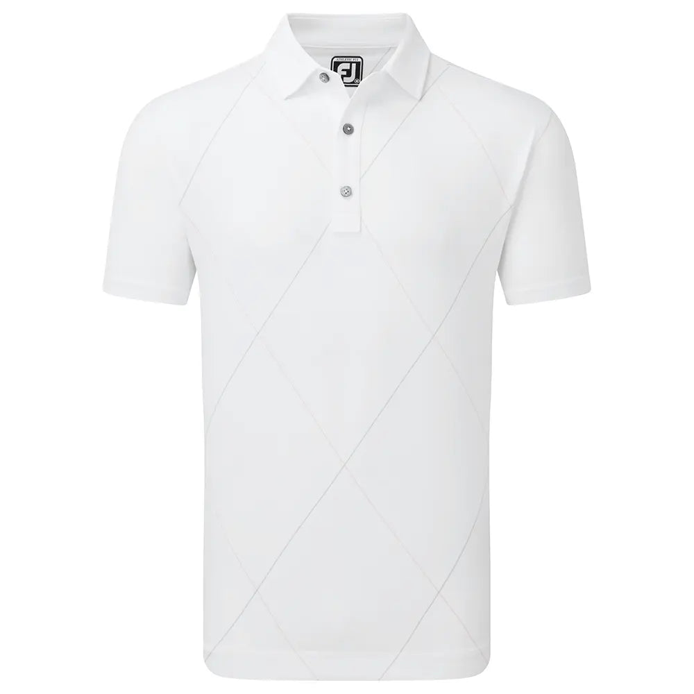 Footjoy Mens Golf Shirt | EU Raker Print | White