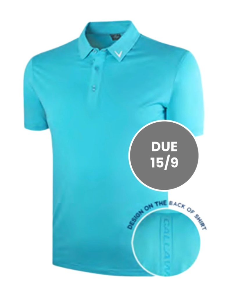 [2703728G-02] Callaway Mens Golf Shirt | Sky Blue (M)