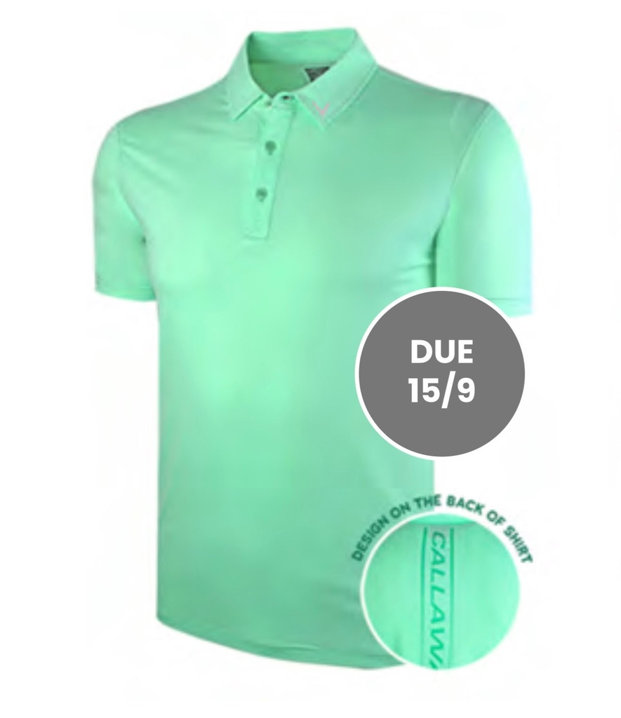 [2703727G-02] Callaway Mens Golf Shirt | Mint Plain (M)