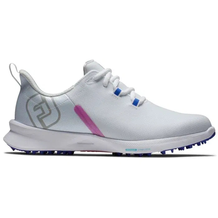 [93070586] Footjoy Womens Golf Shoes | Fuel Sport | White-Navy-Pink 20 (UK4)
