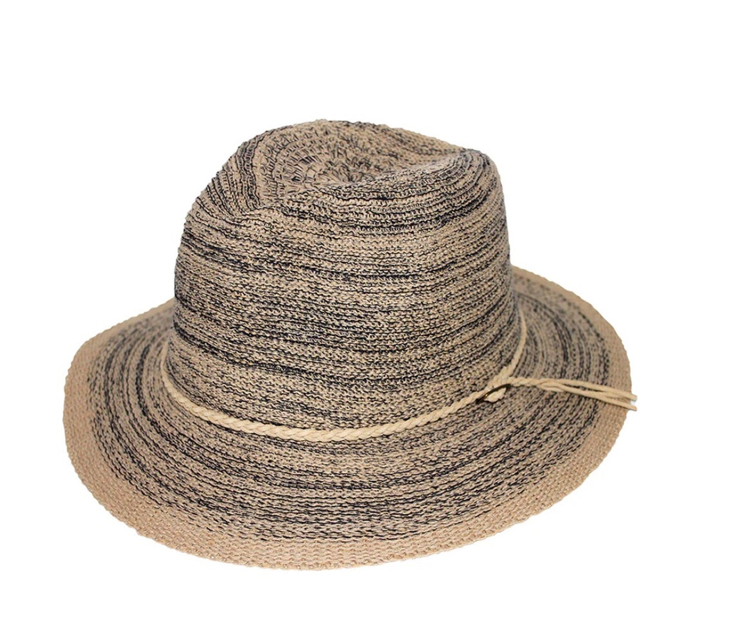 [ERV1090] 360Five Womens Fedora Hat | Olsen | Natural-Black